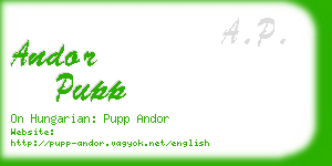 andor pupp business card